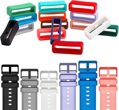 15-Pack Silicone Fastener Rings Holder, Secure Loop Clip for Watch Strap Compatible with Magic Band+ MagicBand 2.0 and All Magic Bands, Multi-Color Anti-Slip Security Accessories for Magic Band Protectors