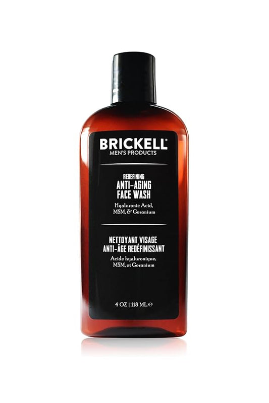 Brickell Men's Redefining Anti-Aging Face Wash For Men, Natural and Organic, Foaming Gel Face Wash