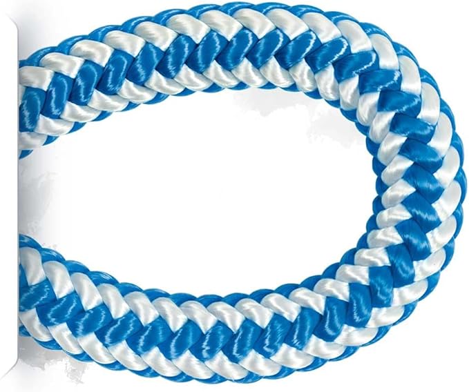 Pelican Rope 16-Strand 1/2 in (12.7 mm) Arborist-16™ Arborist Rope - 7000 lb MBS - Static Climbing Rope - Rescue Operations - High Visibility - 150 ft - Sewn Eye - Blue White - Made in The USA