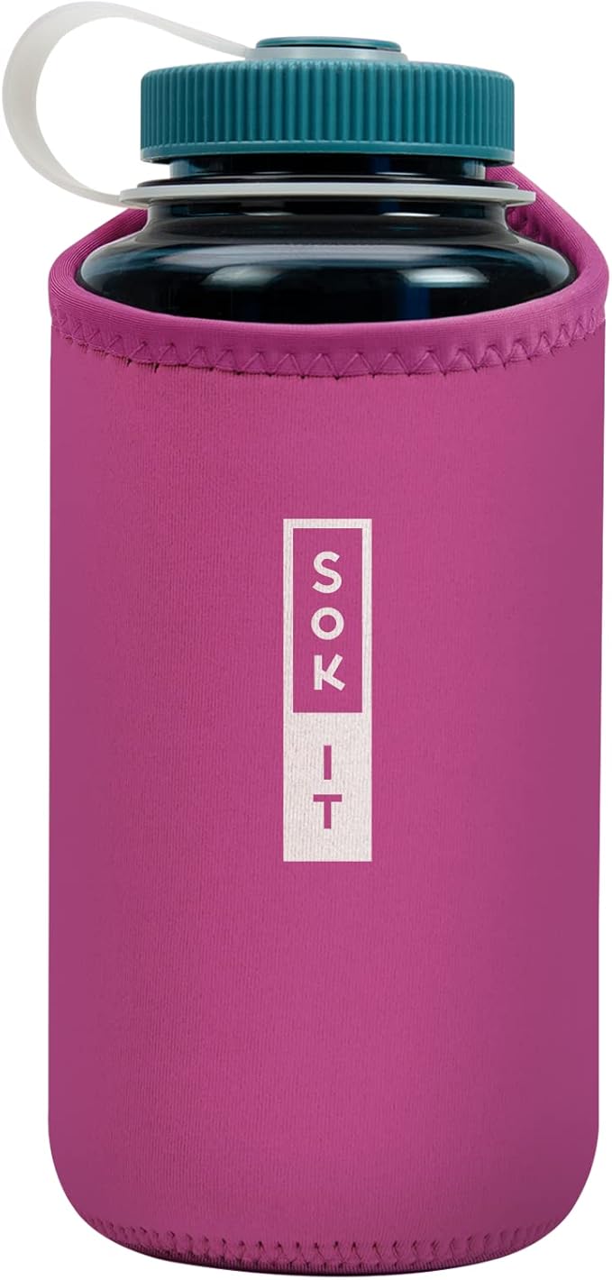 Sok It BotlSok Water Bottle Sleeve Insulated Neoprene Cover (Bright Pink, Fits 32oz Nalgene)