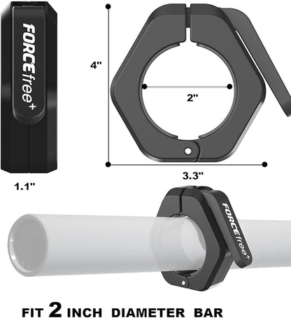 Barbell Clips (Pair), Barbell Clamps, Quick Release Olympic Barbell Clamps with Anti Slip TPR Grip, Barbell Collars for Secure Weightlifting & Powerlifting (Black) (MAG, Green)