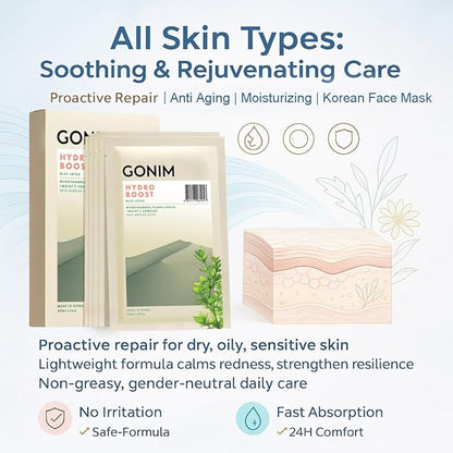 Face Mask Korean Skin Care with Hyaluronic Acid & Collagen Activation- Face Masks Skincare Hydration, Anti Aging & Moisturizing Sheet Mask for All Skin Korean Face Mask 20 Sheets