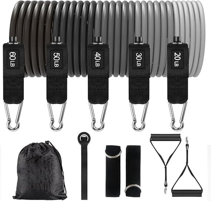 WHATAFIT Resistance Bands, Exercise Bands，Resistance Bands for Working Out, Work Out Bands with Handles for Men and Women Fitness, Strength Training Home Gym Equipment