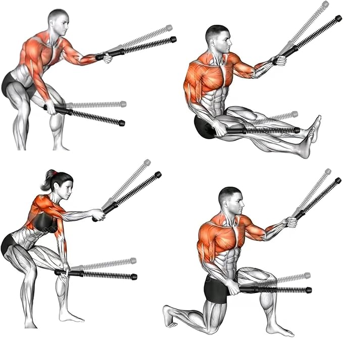 Ropeless Battle Rope Battle Ropes for Home Gym - 2PCS workout ropes with Non-Slip Handles, Durable Workout Ropes for All Fitness Levels