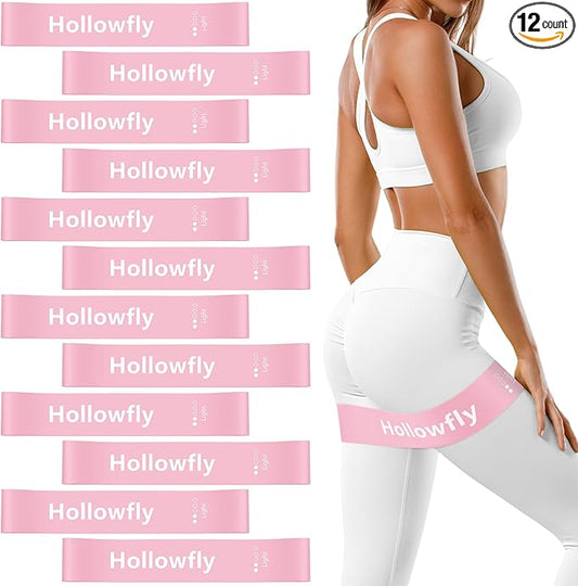 12 Pcs Latex Resistance Loop Exercise Bands for Booty Workout Stretch Exercise Bands Non Slip for Legs Squat Resistance Loop Women Men Starter Butt Hip Thigh Fitness