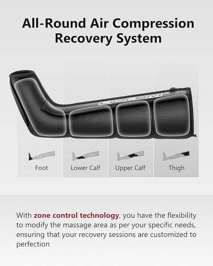 CINCOM Cordless Leg Recovery System with Dynamic Compression Massage Technology - 3 Different Sizes for Everyone (Small)