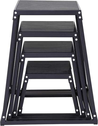 VEVOR Plyometric Jump Box, 18 Inch Plyo Box, Steel Plyometric Platform and Jumping Agility Box, Anti-Slip Fitness Exercise Step Up Box for Home Gym Training, Conditioning Strength Training