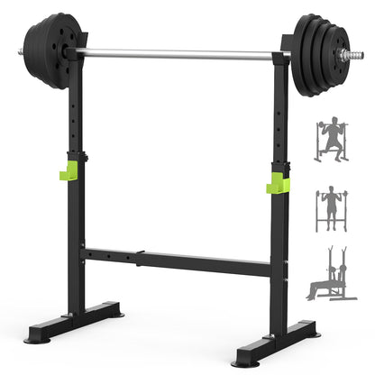 FitinOne Squat Rack, Height-Adjustable Dumbbell Rack for Home Gym, Multi-Function Barbell Rack