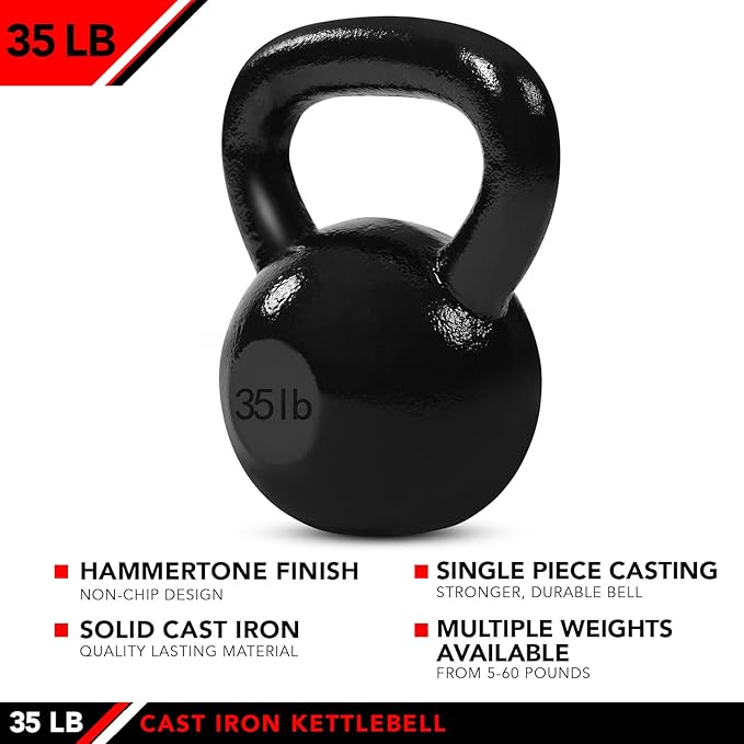 JFIT Kettlebell Weights Cast Iron, 35 LB