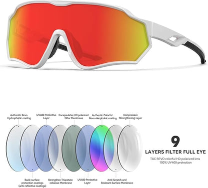 BEACOOL Polarized Running Sunglasses for Men Women UV400 Protection TR90 Sport Sunglasses for Fishing Cycling Baseball