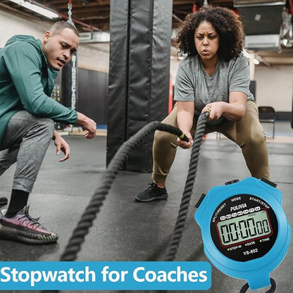 Stopwatch Timer Lap Split Digital Stopwatch with Clock Calendar Alarm, Large Display Stop Watch for Sports Kids Coaches Swimming Running