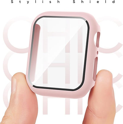 Compatible for Apple Watch Series 11 10 Band 46mm and Case with Screen Protector, Soft Silicone Sport Strap Bands and Protective Cover with Tempered Glass for iWatch Series 11 10