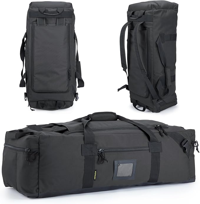 105l Large Duffel Bag For Travel, Gym & Sports - Water Repellent Polyester, Hidden Straps, Shoe Compartment - Perfect Luggage Duffle Bag Or Backpack For Men & Women