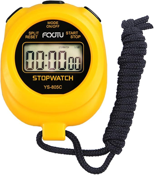 FCXJTU Simple Stopwatch Timer, Single Lap Stopwatch Countdown Timer, No Hourly Beep, On/Off, AAA