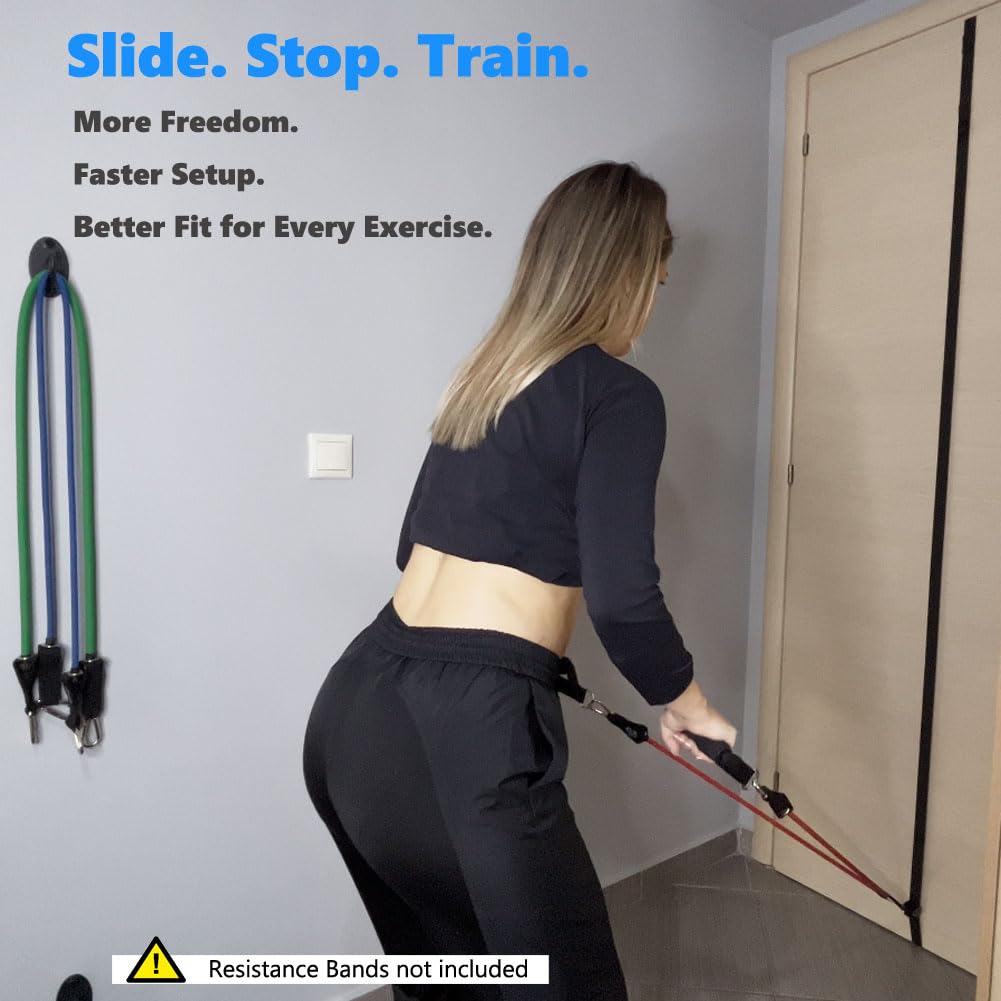 FITKIT Sliding Door Anchor for Resistance Bands, Adjustable Height