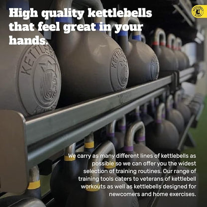 Kettlebell Kings Powder Coated Kettlebell Weights - 9-97 lb Strength Training Kettlebells for Men and Women - Hand Weights Workout Gym Equipment - Weights Set for Home Gym- New