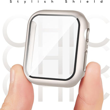 Compatible for Apple Watch Series 11 10 Band 42mm and Case with Screen Protector, Soft Silicone Sport Strap Bands and Protective Cover with Tempered Glass for iWatch Series 11 10