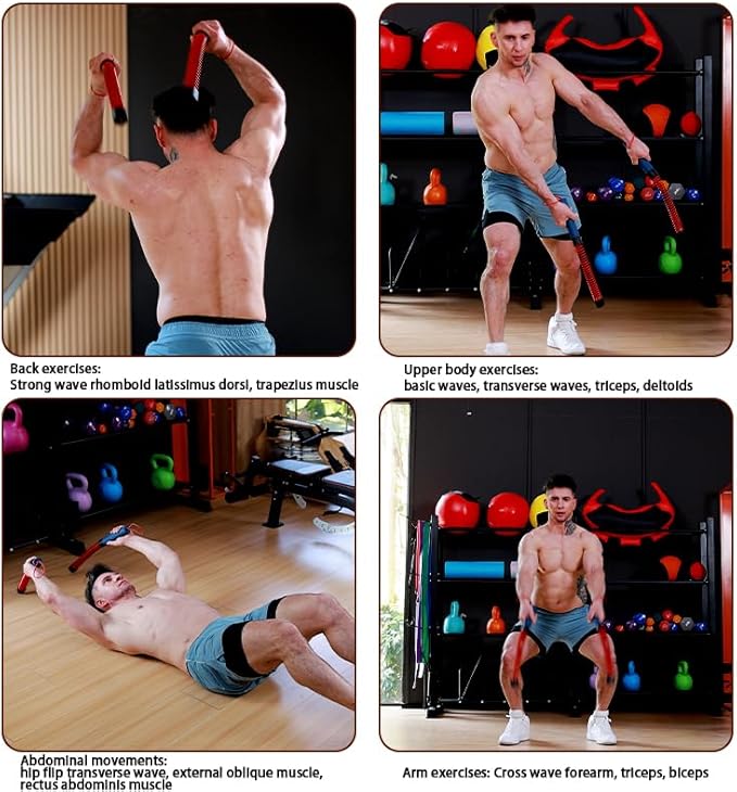 Ropeless Battle Rope, 2nd Generation Upgraded Version, Adjustable Weight, Portable Strength and Aerobic Trainer for Muscle Training Suitable for Athletes, Boxers, and Home Gyms to Burn