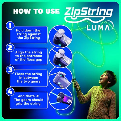 Luma - The Patented Glow-in-The-Dark Toy That Flies a Loop of String, Creates Endless Shapes and Tricks Built-in LED for Glowing Fun. Perfect STEM Gift for Kids & Adults. Wonderment Awaits
