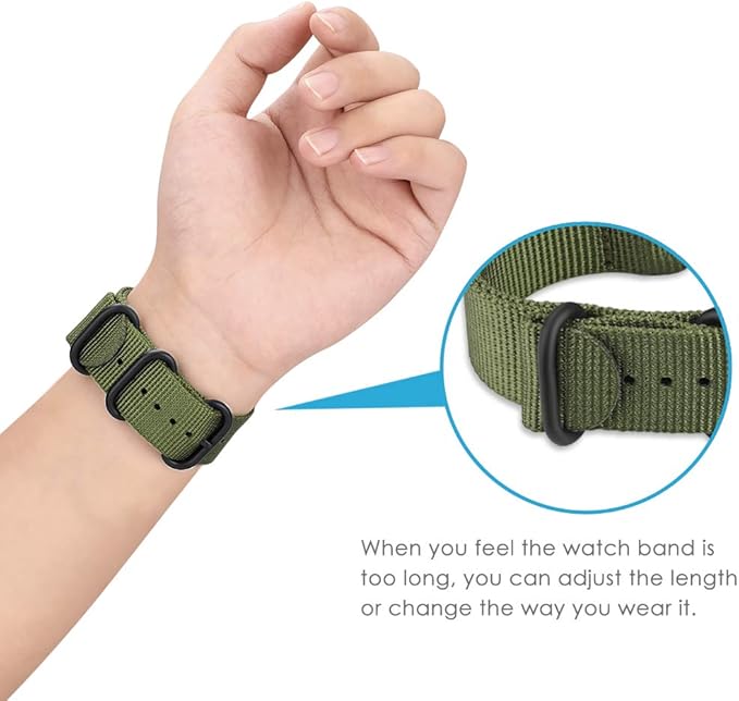 FINTIE Bands Compatible with Fitbit Versa 2/1 / Lite Edition, Soft Nylon Replacement Strap Wristband Accessories (Olive)
