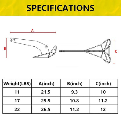 GAOMON 316 Stainless Steel Delta-Style Anchor, Fluke Anchor for Pontoon, Dinghies, Fishing Boats, Bass Boats, Sport Boats