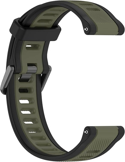 Compatible with Garmin Forerunner 165 Watch Band, 20mm Width Silicone Replacement Bands for Garmin Vivoactive 3 / Vivoactive 5 / Forerunner 55, 245, 645 Music Smartwatch