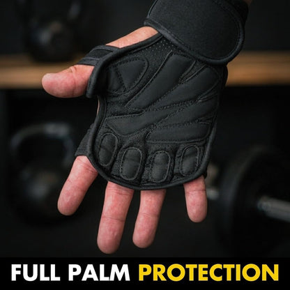 New Ventilated Weight Lifting Gloves with Built-In Wrist Wraps, Full Palm Protection & Extra Grip.