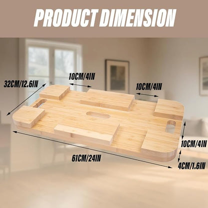 Wooden Resistance Band Foot Plate,Exercise Platform with Non-Slip Surface,4 Resistance Bands,for Home Gym,Full-Body Strength Training