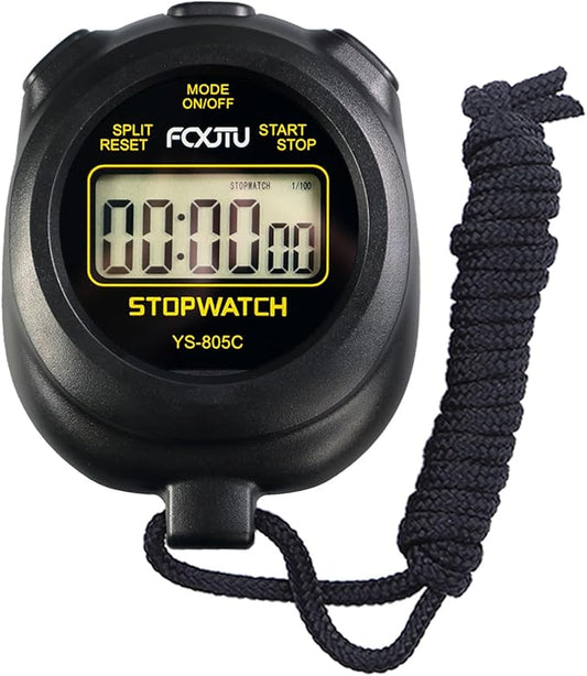 FCXJTU Simple Stopwatch Timer, Single Lap Stopwatch Countdown Timer, No Hourly Beep, On/Off, AAA