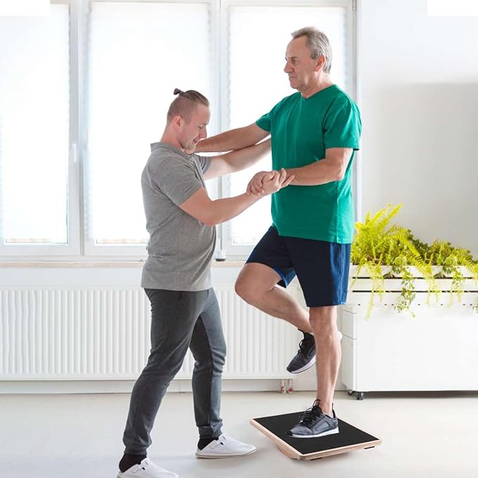 Wooden Wobble Board for Adults - Anti-Slip Balance Board for Stand-Desk Core Strength Therapy
