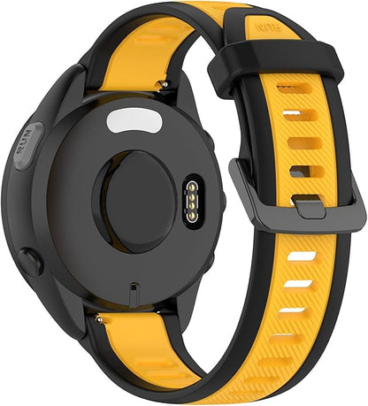 Compatible with Garmin Forerunner 165 Watch Band, 20mm Width Silicone Replacement Bands for Garmin Vivoactive 3 / Vivoactive 5 / Forerunner 55, 245, 645 Music Smartwatch