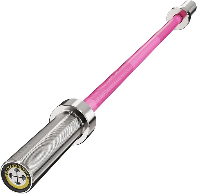 POWER GUIDANCE Chrome Olympic Barbell Bar, 2 Inch Weight Bar for lifting, Hip Thrusts,Universal Strength Training Bars 4ft/5ft/6ft