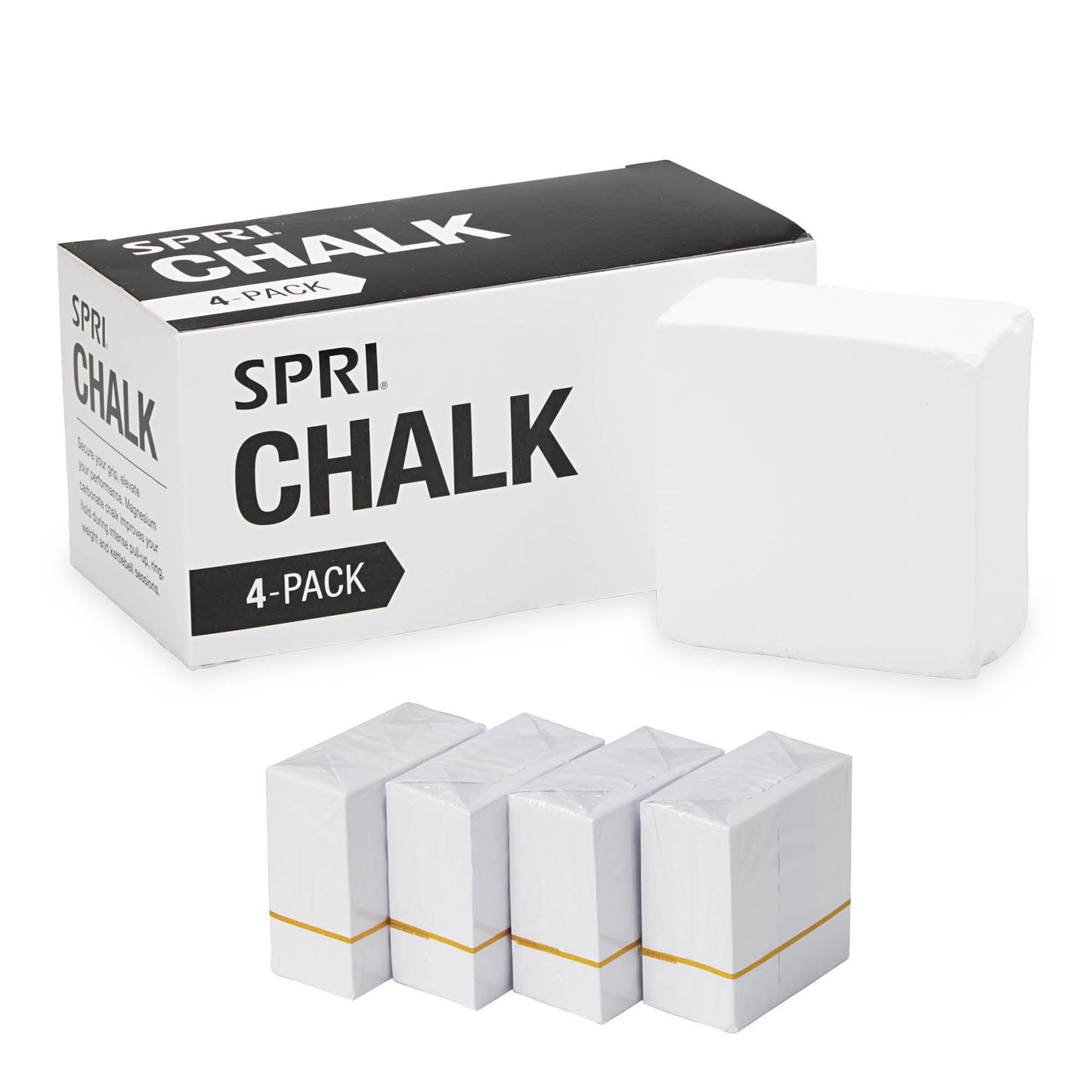 SPRI Chalk Block 2oz, 4-Pack, Gymnastics & Weightlifting Grip