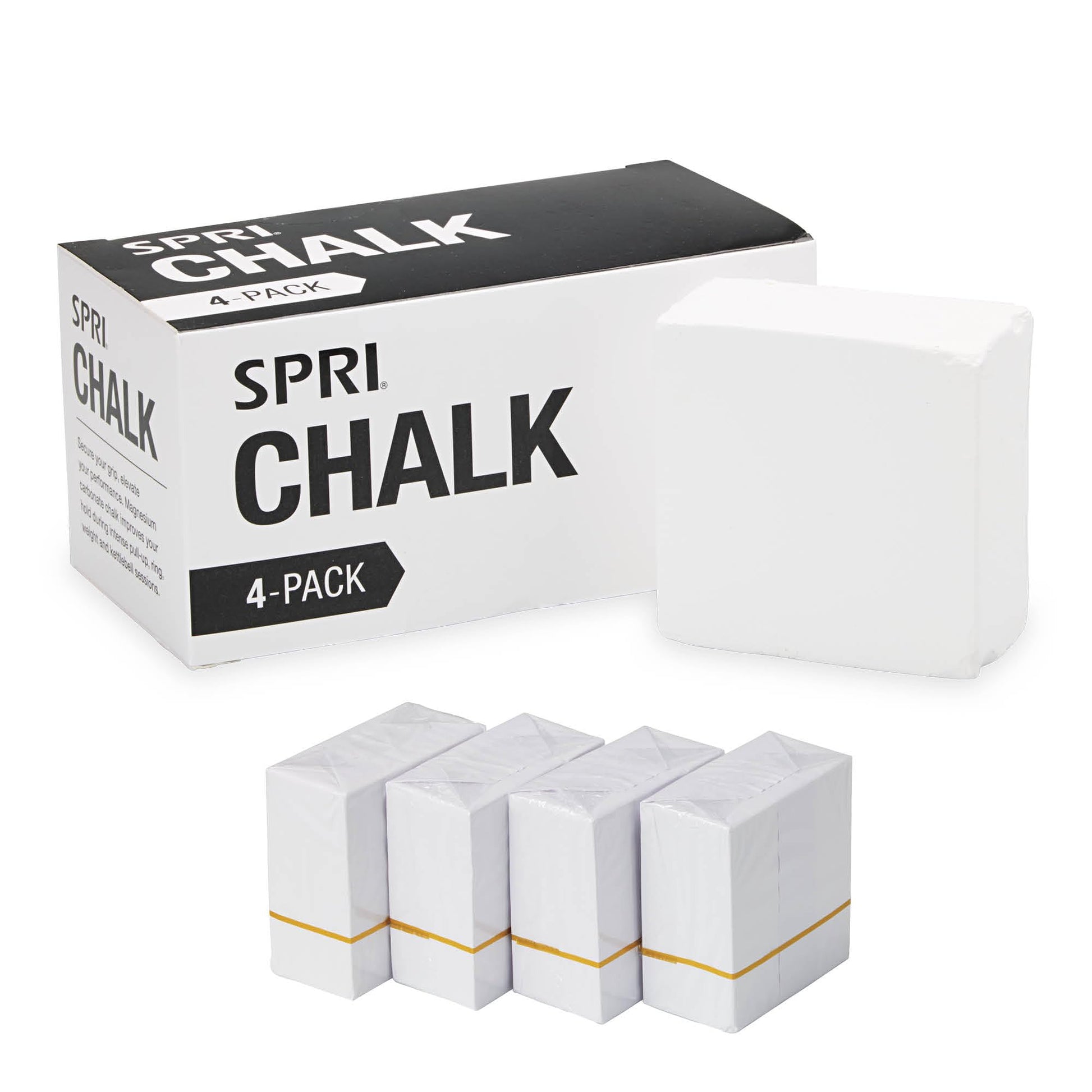 SPRI Chalk Block 2oz, 4-Pack, Gymnastics & Weightlifting Grip