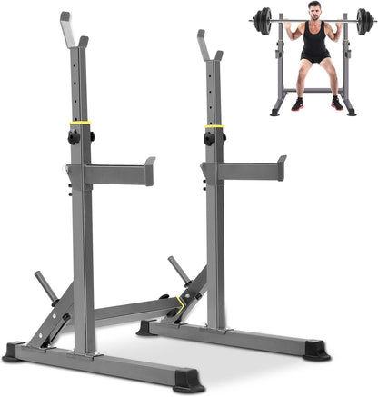 K KiNGKANG Squat Rack, 600lbs Adjustable Barbell Rack for Home Gym