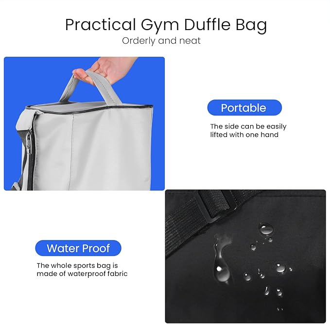 C&F BOGMOST Small Gym Bag for Women & Men,Small Lightweight Duffel Bag Carry On Bags Mini Duffel Travel Bag Waterproof Sports Bags for Workout/Sport/Travel, Dark green