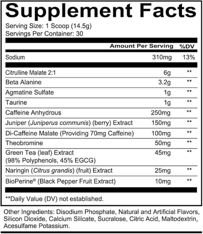 REDCON1 Total War Pre Workout - Beta Alanine + Citrulline Malate Keto Friendly Preworkout for Men & Women with 320mg of Caffeine - Fast Acting -Blue Lemonade (30 Servings)