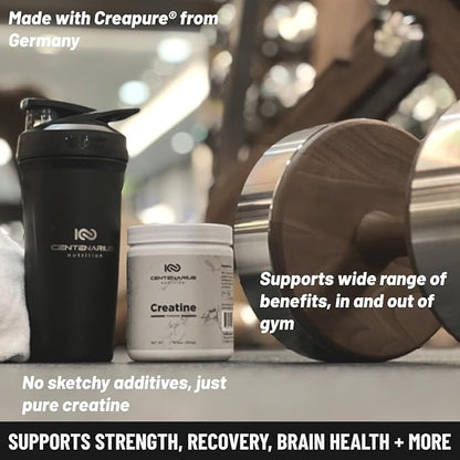 Centenarius Nutrition Creapure® Creatine Monohydrate Powder Supplement - Creatine for Women and Men - Unflavored Micronized Creatine Powder for Strength & Endurance
