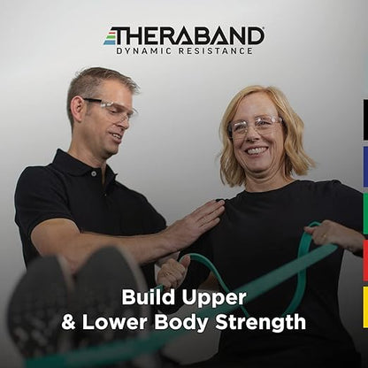 THERABAND High Resistance Bands, Set of 4 Elastic Super Bands for Improving Flexibility, Injury Rehab, & Full Body Workouts, Heavy Duty Stretch Bands for Exercise, Light, Medium, Heavy, X-Heavy Bands