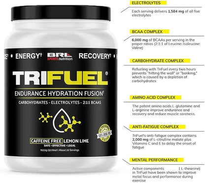 3-in-1 Endurance and Recovery, Hydration, BCAA, Electrolyte Enhanced Drink (Lemon Lime)