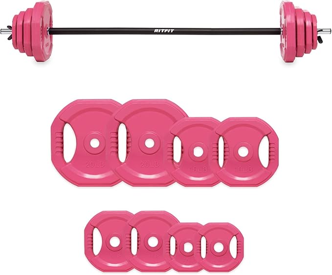 RitFit Adjustable Barbell Weight Set for Weightlifting and Strength Training in Home&Gym