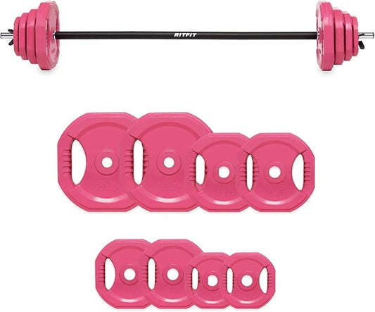 RitFit Adjustable Barbell Weight Set for Weightlifting and Strength Training in Home&Gym