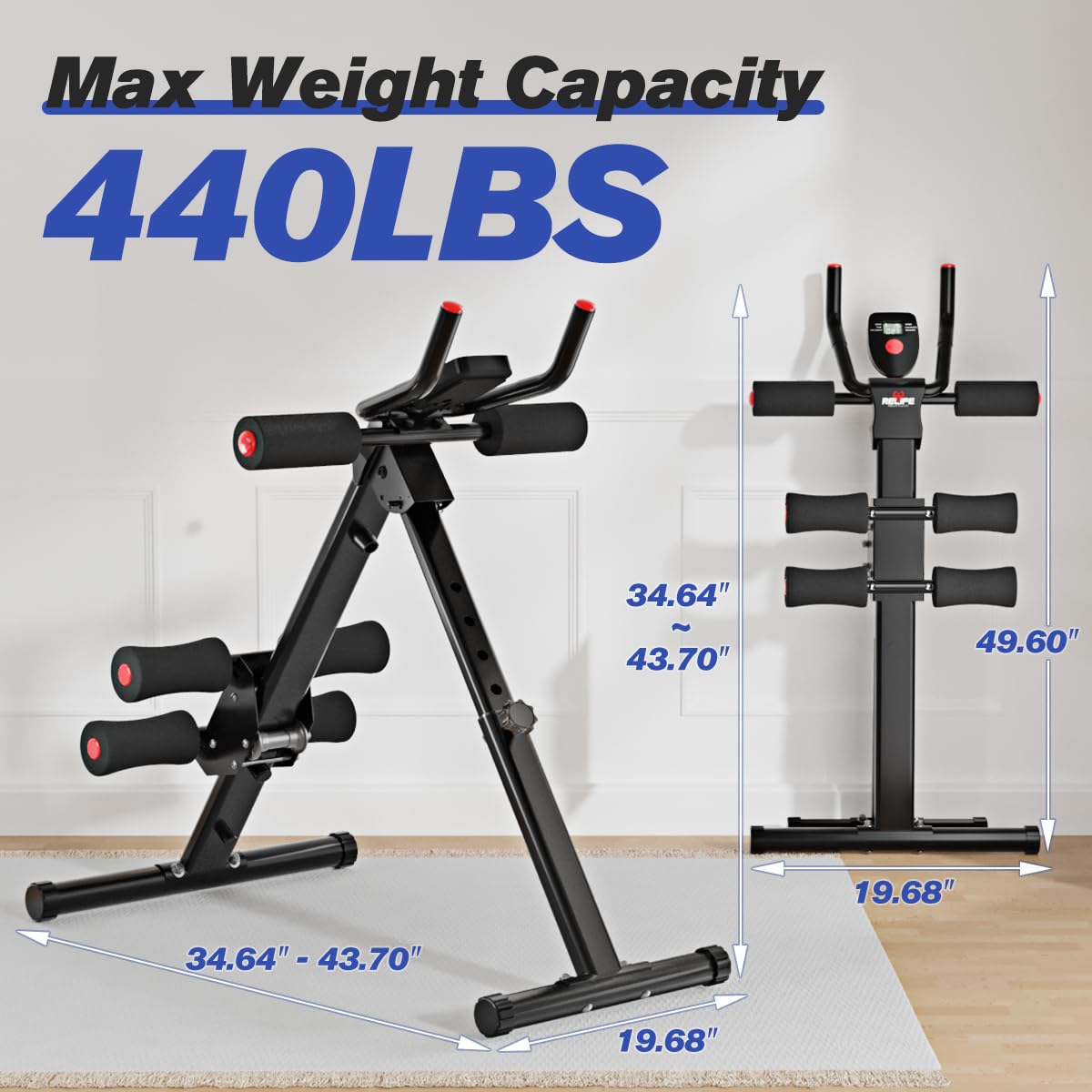 RELIFE REBUILD YOUR LIFE AB Workout Machine Adjustable Ab Trainer Machine