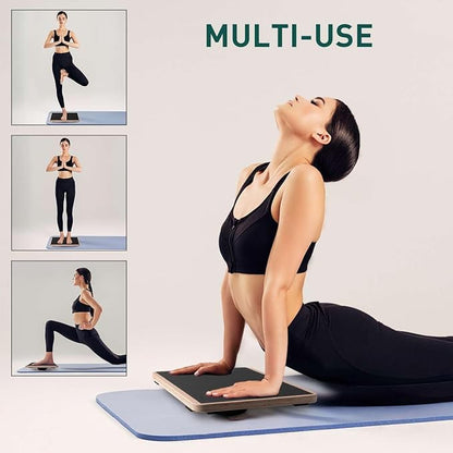Wooden Wobble Board for Adults - Anti-Slip Balance Board for Stand-Desk Core Strength Therapy