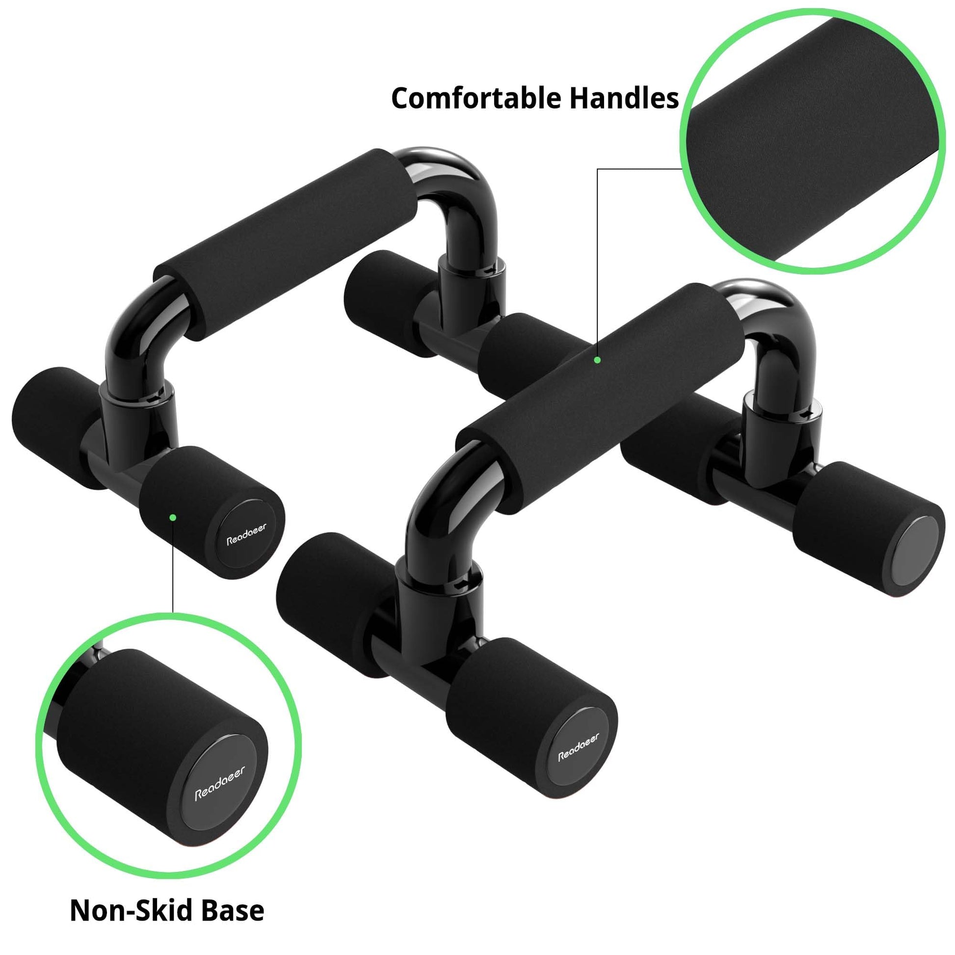 Readaeer Push Up Bars Gym Exercise Equipment Fitness 1 Pair Pushup Handles with Cushioned Foam Grip