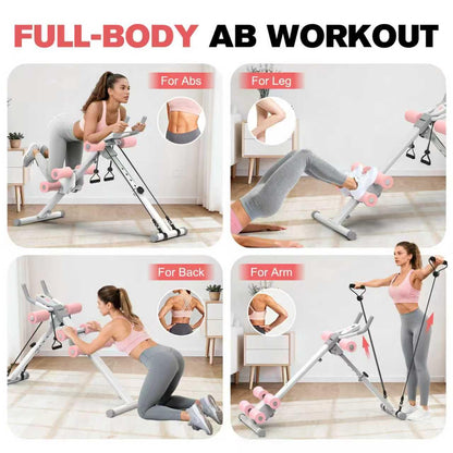 DERACY Ab Workout Machine Adjustable Ab Trainer Abdominal Trainer for Home Gym Foldable Ab Crunch