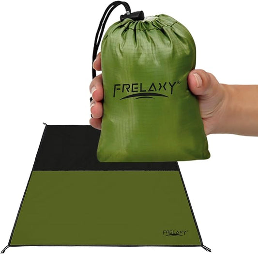 Frelaxy Pocket Picnic Blanket, Waterproof Sandproof Beach Mat, Compact Camping Tarp for Festivals