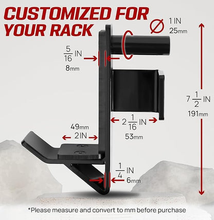 Yes4All Power Rack J-Hooks & Attachments ??Heavy Duty Barbell Holders Compatible with 2x2 & 3x3 Power Racks for Home Gym