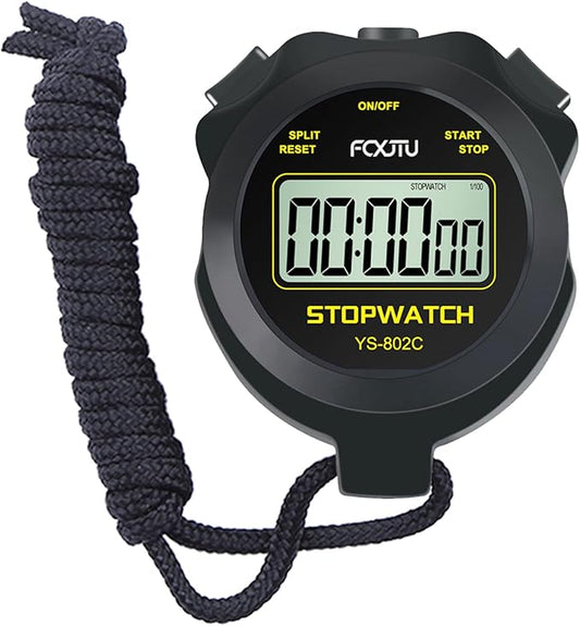 FCXJTU Digital Simple Stopwatch Timer, No Bells, No Alarm, Simple Basic Operation, Silent, Clear