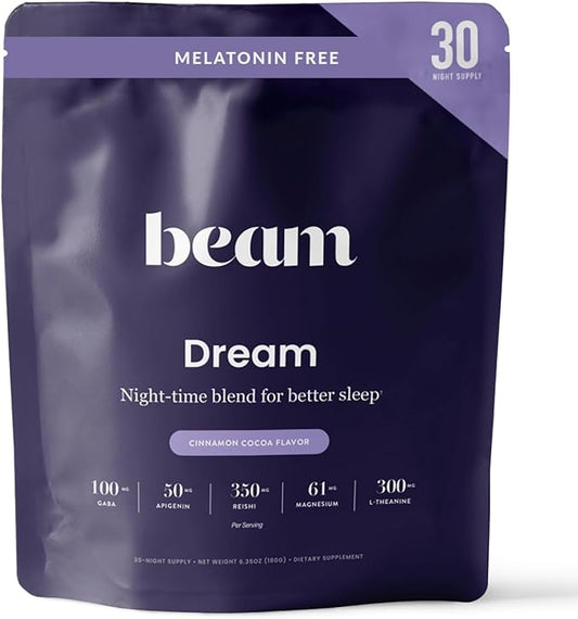 Beam Dream Sleep Powder, Sleep Supplement, Sleep Aids for Adults, Melatonin Free, Contains